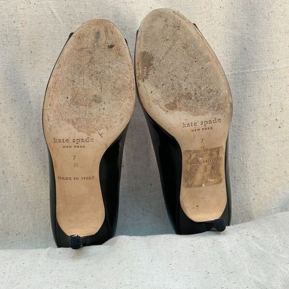 Kate Spade Green Peeptoe Pumps Stiletto Heels Patent Leather Made In Italy 7M - Picture 6 of 12